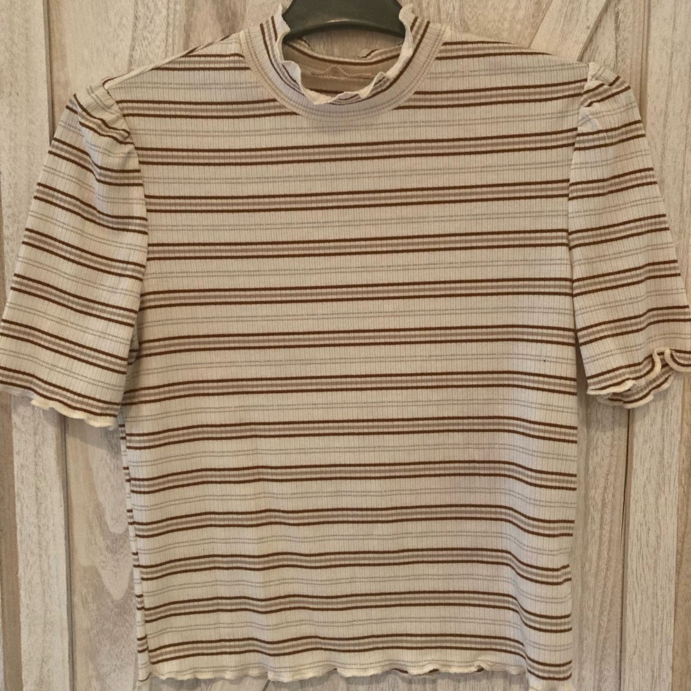 Miami Cream and Brown Short Sleeve Tee